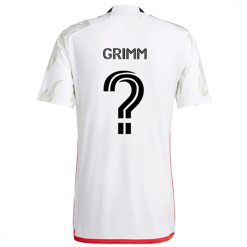 Niño Fútbol Camiseta Mason Grimm #0 Blanco Rojo Negro 2ª Equipación 2024/25 México