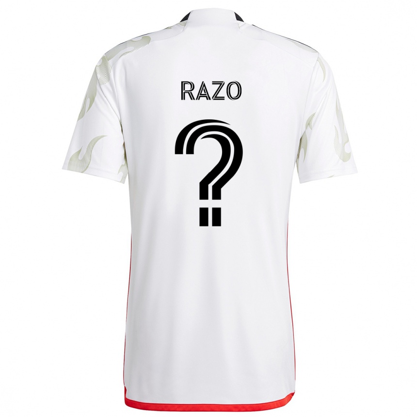 Niño Fútbol Camiseta Edgar Razo #0 Blanco Rojo Negro 2ª Equipación 2024/25 México