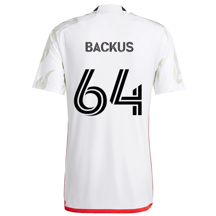 Niño Fútbol Camiseta Braeden Backus #64 Blanco Rojo Negro 2ª Equipación 2024/25 México