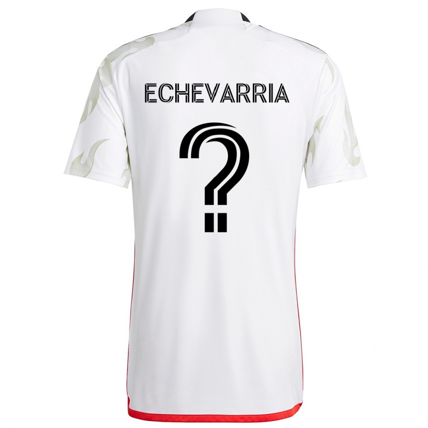 Niño Fútbol Camiseta Diego Echevarria #0 Blanco Rojo Negro 2ª Equipación 2024/25 México