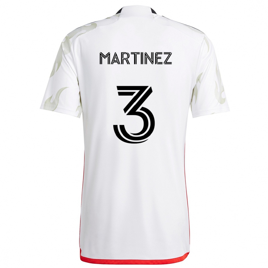 Niño Fútbol Camiseta José Antonio Martínez #3 Blanco Rojo Negro 2ª Equipación 2024/25 México