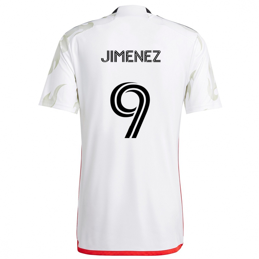 Niño Fútbol Camiseta Jesús Jiménez #9 Blanco Rojo Negro 2ª Equipación 2024/25 México