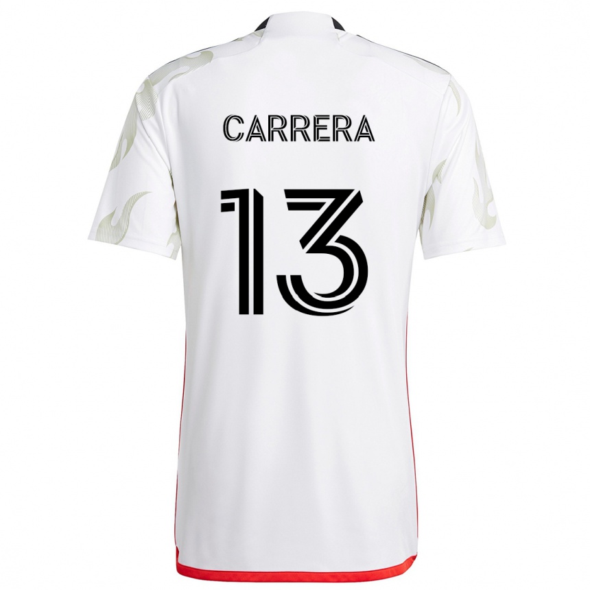 Niño Fútbol Camiseta Antonio Carrera #13 Blanco Rojo Negro 2ª Equipación 2024/25 México