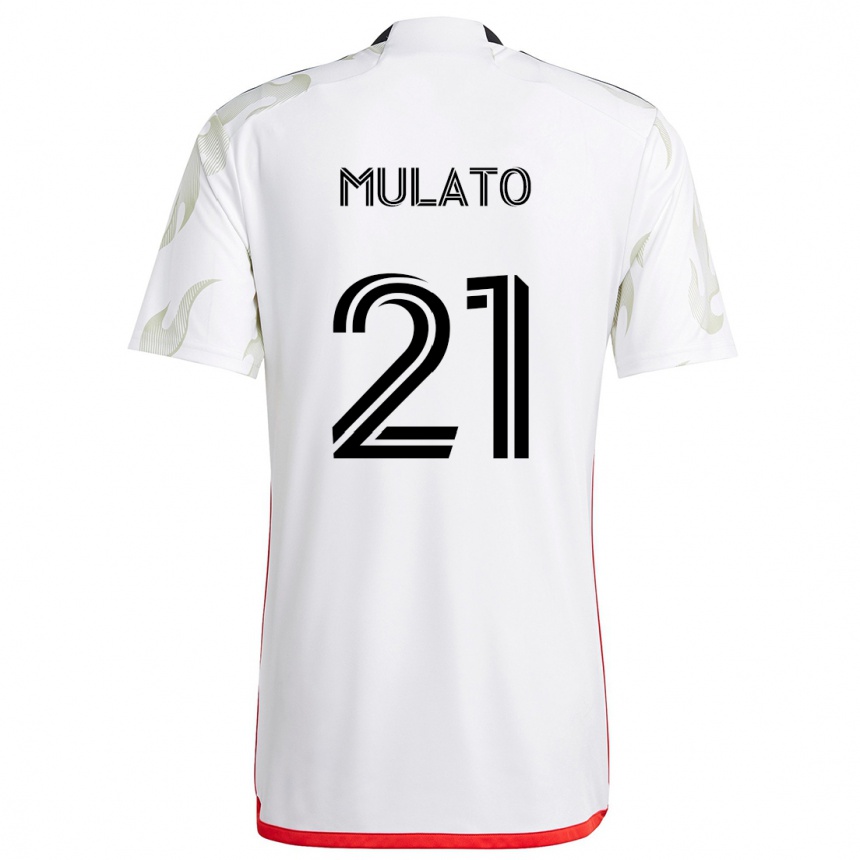 Niño Fútbol Camiseta José Mulato #21 Blanco Rojo Negro 2ª Equipación 2024/25 México