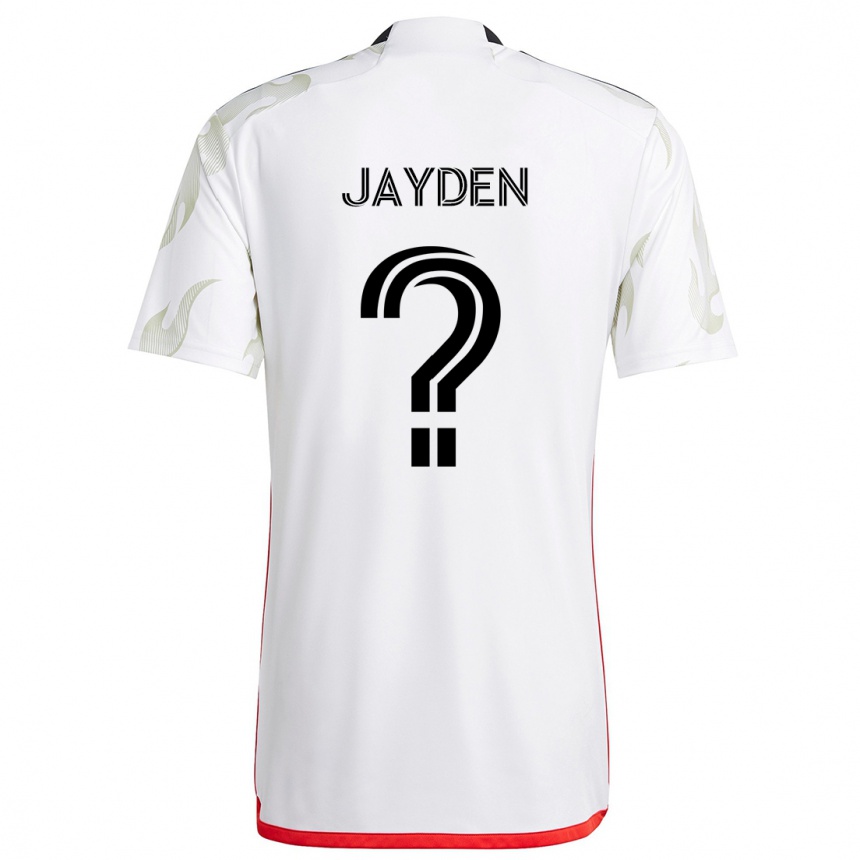 Niño Fútbol Camiseta Rus Jayden #0 Blanco Rojo Negro 2ª Equipación 2024/25 México