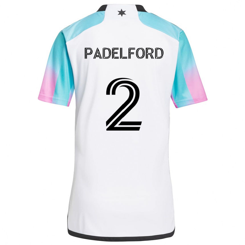 Niño Fútbol Camiseta Devin Padelford #2 Blanco Azul Negro 2ª Equipación 2024/25 México