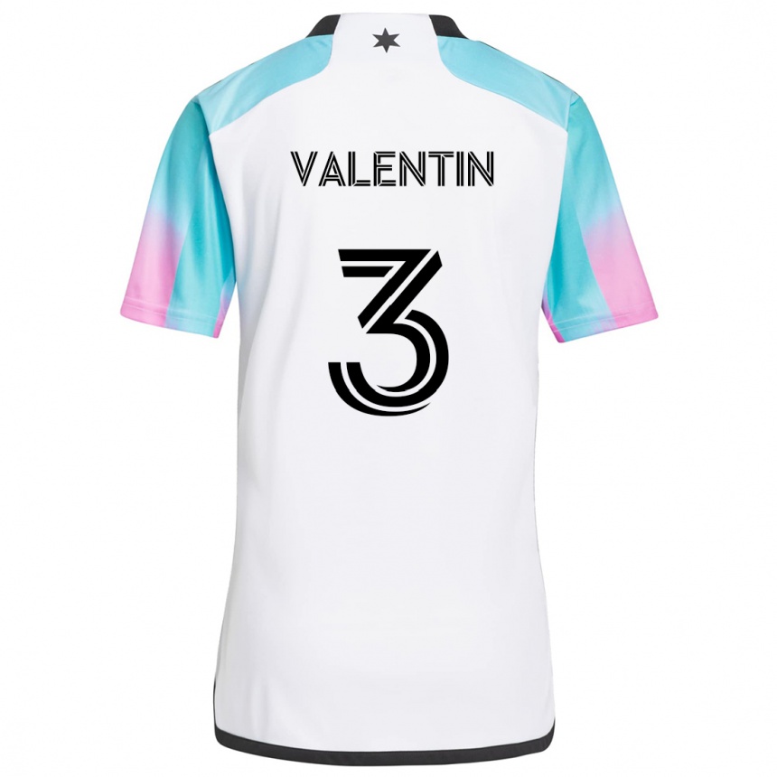 Niño Fútbol Camiseta Zarek Valentin #3 Blanco Azul Negro 2ª Equipación 2024/25 México