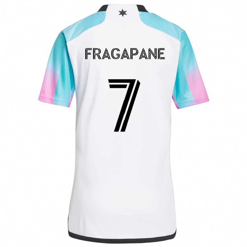 Niño Fútbol Camiseta Franco Fragapane #7 Blanco Azul Negro 2ª Equipación 2024/25 México