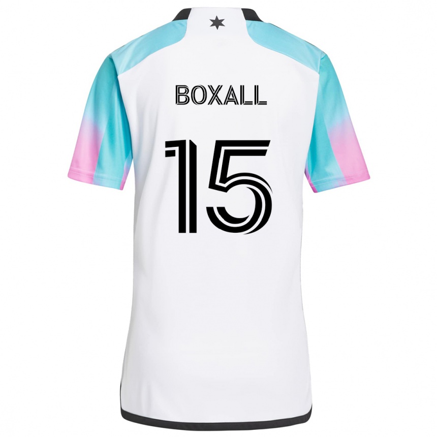 Niño Fútbol Camiseta Michael Boxall #15 Blanco Azul Negro 2ª Equipación 2024/25 México