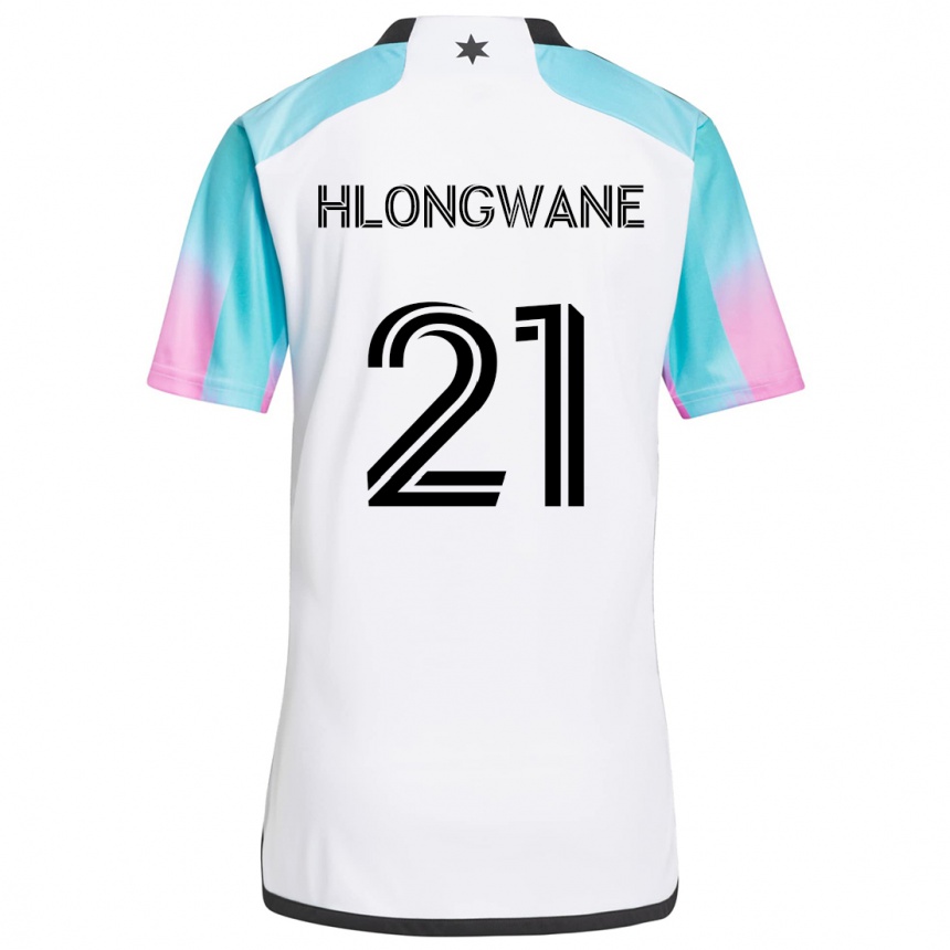 Niño Fútbol Camiseta Bongokuhle Hlongwane #21 Blanco Azul Negro 2ª Equipación 2024/25 México