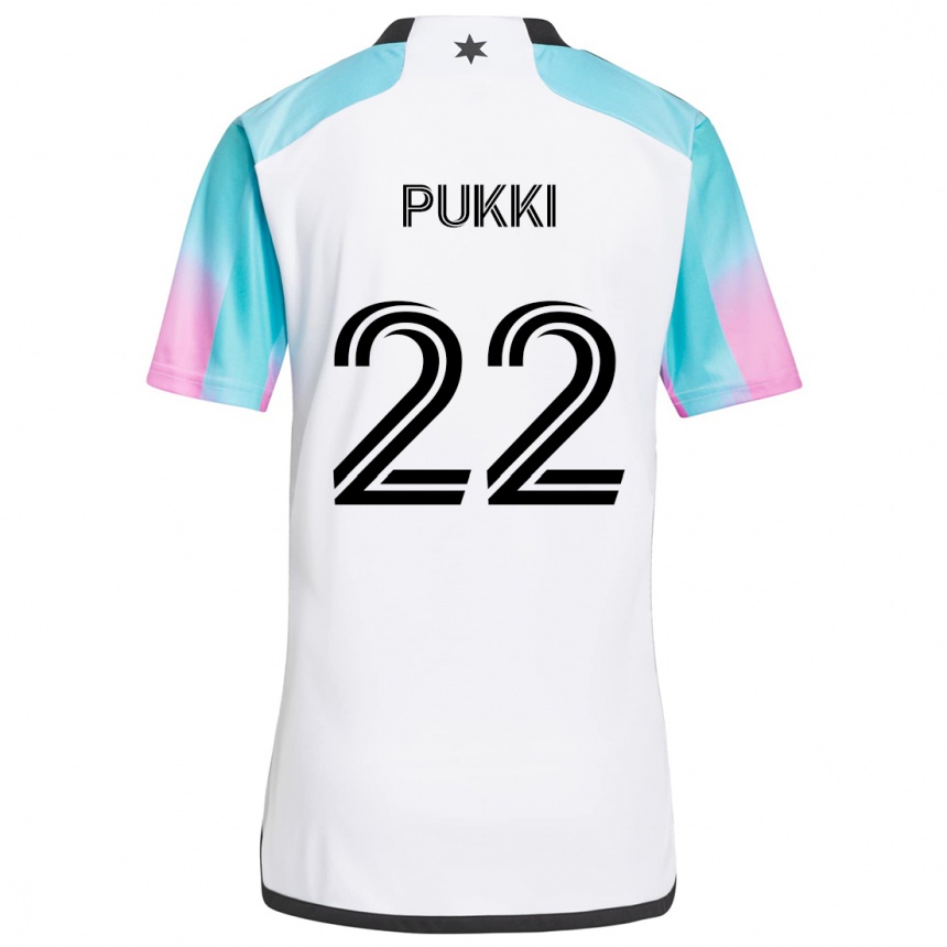 Niño Fútbol Camiseta Teemu Pukki #22 Blanco Azul Negro 2ª Equipación 2024/25 México