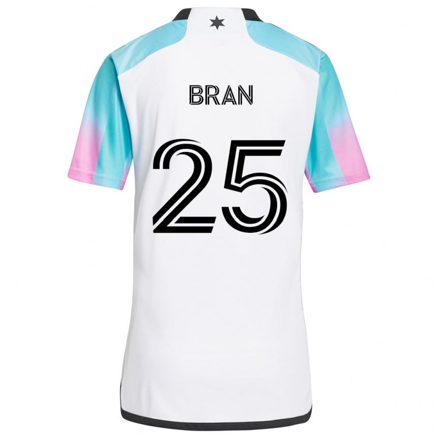 Niño Fútbol Camiseta Alejandro Bran #25 Blanco Azul Negro 2ª Equipación 2024/25 México