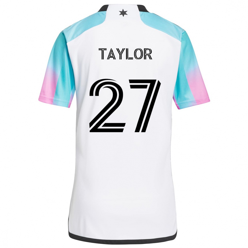 Niño Fútbol Camiseta D.j. Taylor #27 Blanco Azul Negro 2ª Equipación 2024/25 México