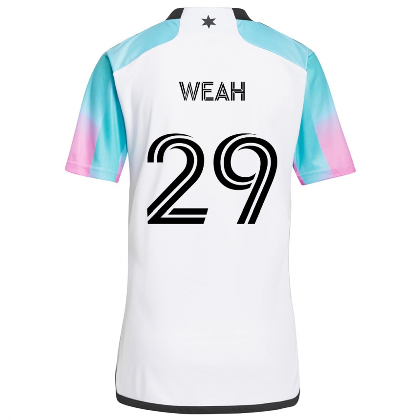 Niño Fútbol Camiseta Patrick Weah #29 Blanco Azul Negro 2ª Equipación 2024/25 México