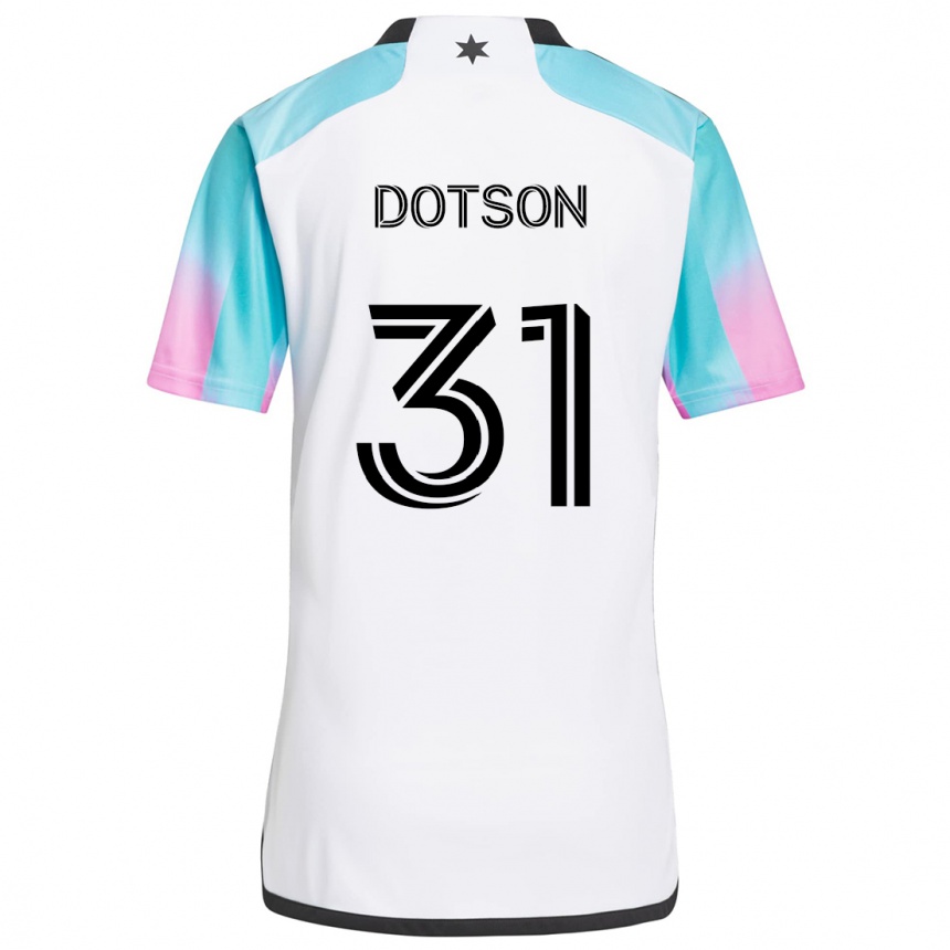 Niño Fútbol Camiseta Hassani Dotson #31 Blanco Azul Negro 2ª Equipación 2024/25 México