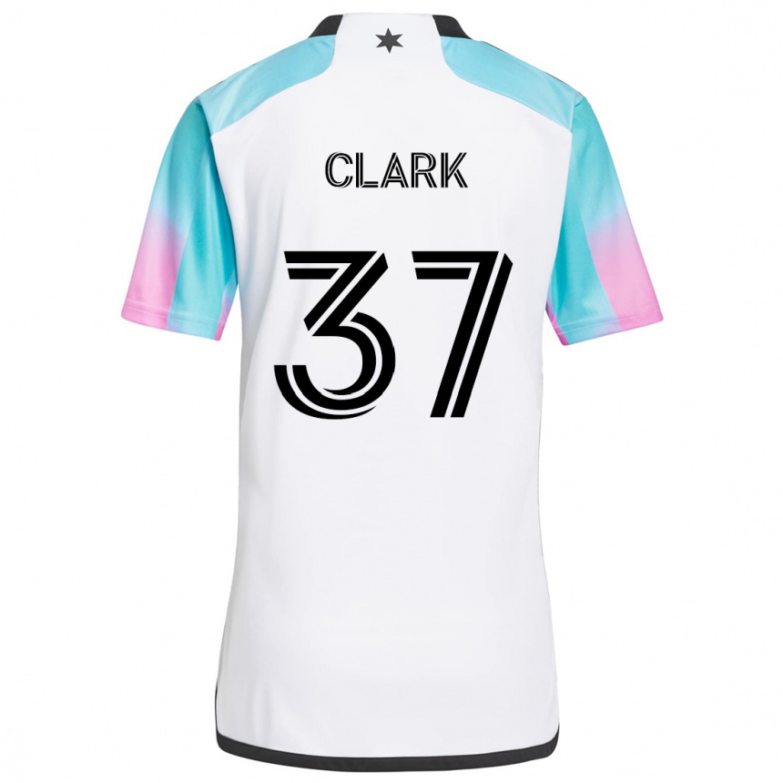 Niño Fútbol Camiseta Caden Clark #37 Blanco Azul Negro 2ª Equipación 2024/25 México