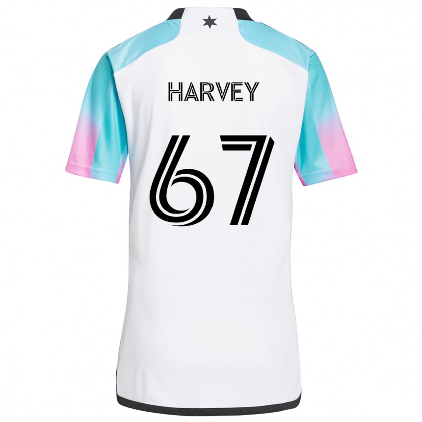 Niño Fútbol Camiseta Carlos Harvey #67 Blanco Azul Negro 2ª Equipación 2024/25 México