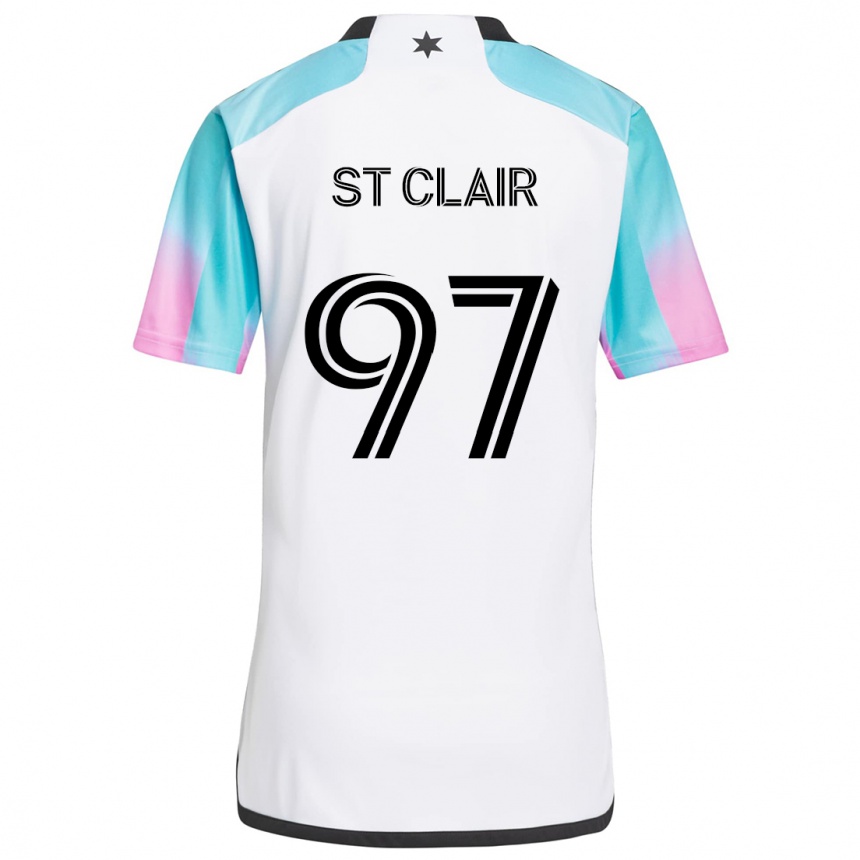 Niño Fútbol Camiseta Dayne St. Clair #97 Blanco Azul Negro 2ª Equipación 2024/25 México