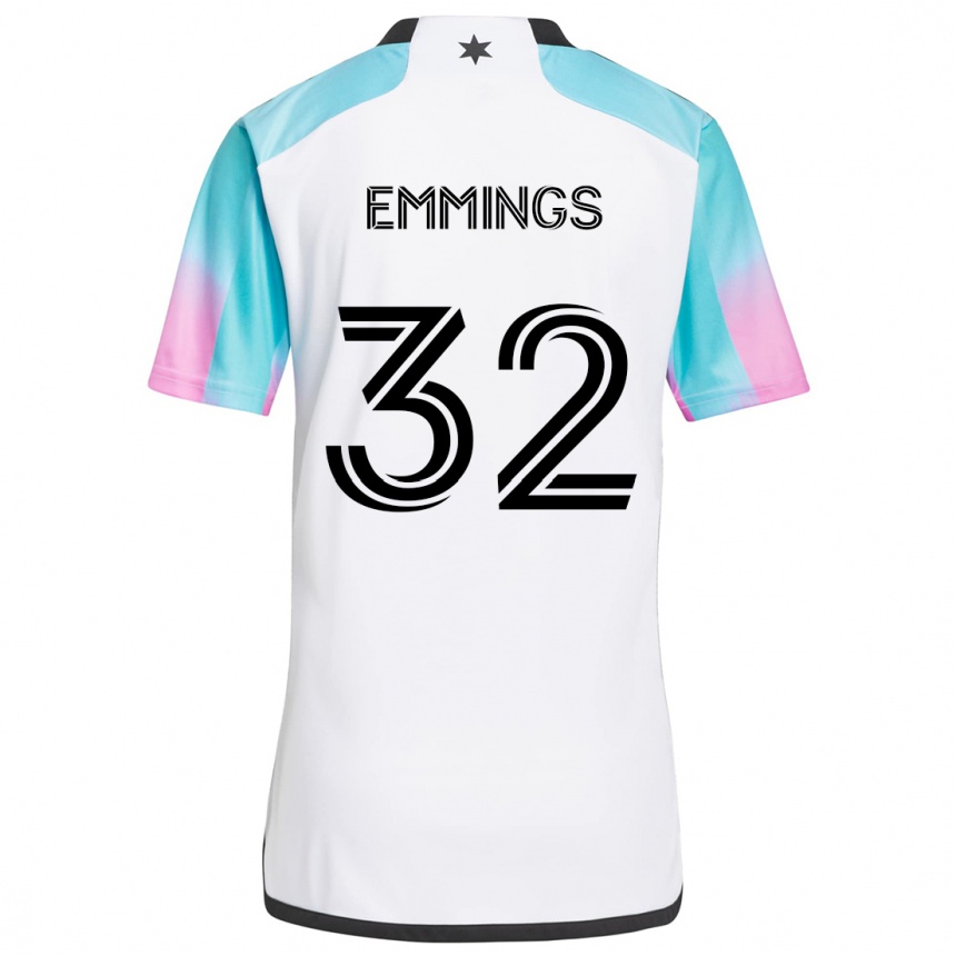 Niño Fútbol Camiseta Fred Emmings #32 Blanco Azul Negro 2ª Equipación 2024/25 México