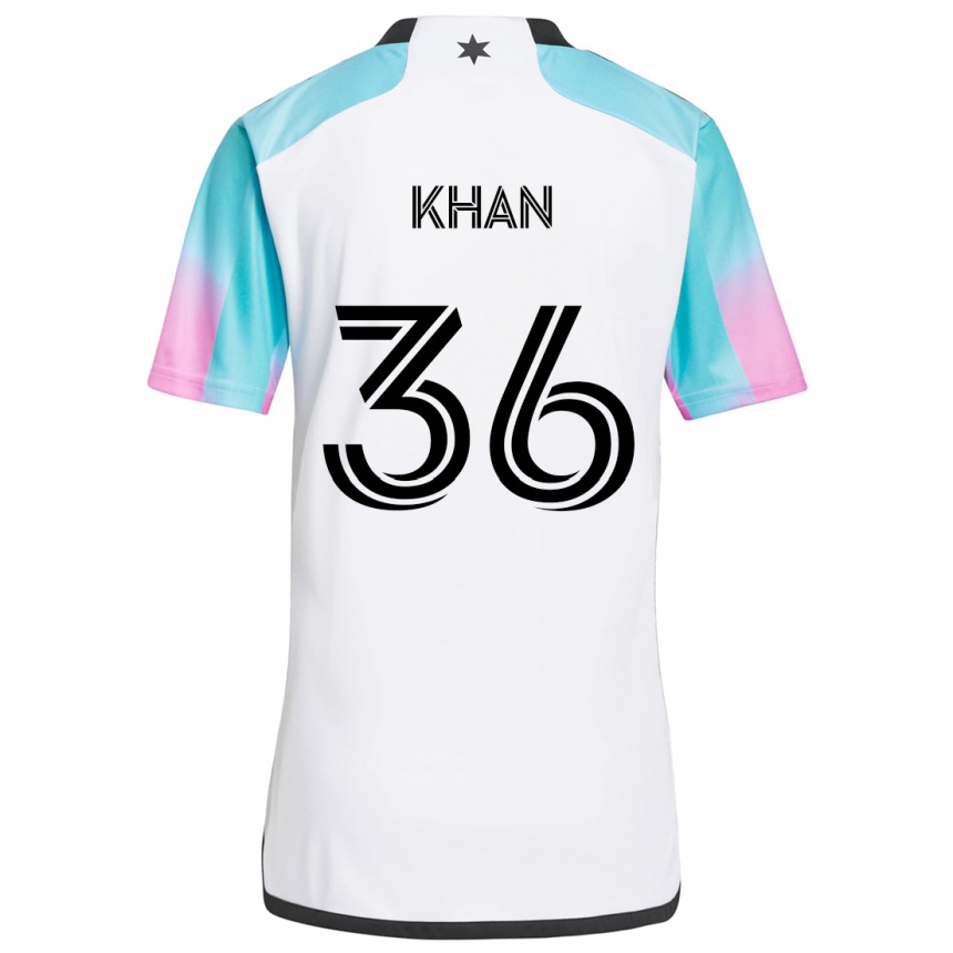 Niño Fútbol Camiseta Molik Khan #36 Blanco Azul Negro 2ª Equipación 2024/25 México