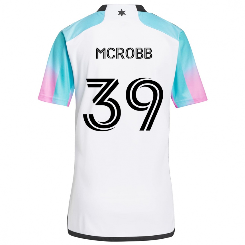 Niño Fútbol Camiseta Finn Mcrobb #39 Blanco Azul Negro 2ª Equipación 2024/25 México