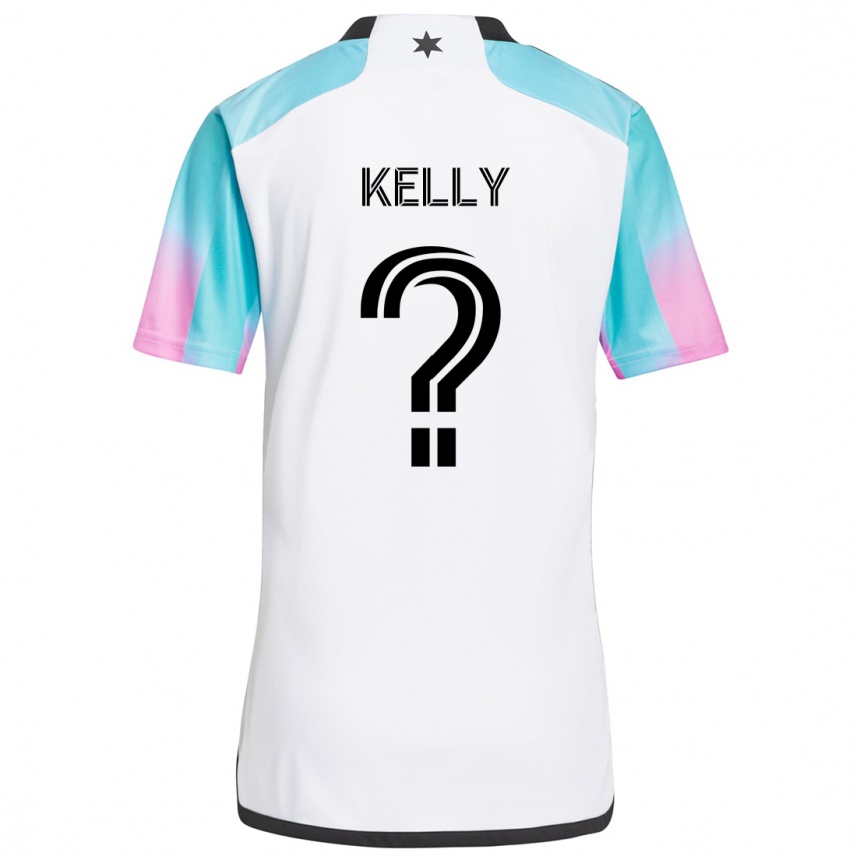 Niño Fútbol Camiseta Oliver Kelly #0 Blanco Azul Negro 2ª Equipación 2024/25 México