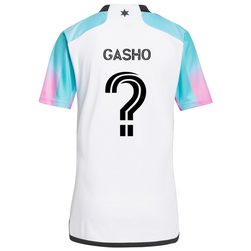 Niño Fútbol Camiseta Jonah Gasho #0 Blanco Azul Negro 2ª Equipación 2024/25 México