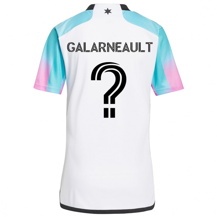 Niño Fútbol Camiseta Benjamin Galarneault #0 Blanco Azul Negro 2ª Equipación 2024/25 México