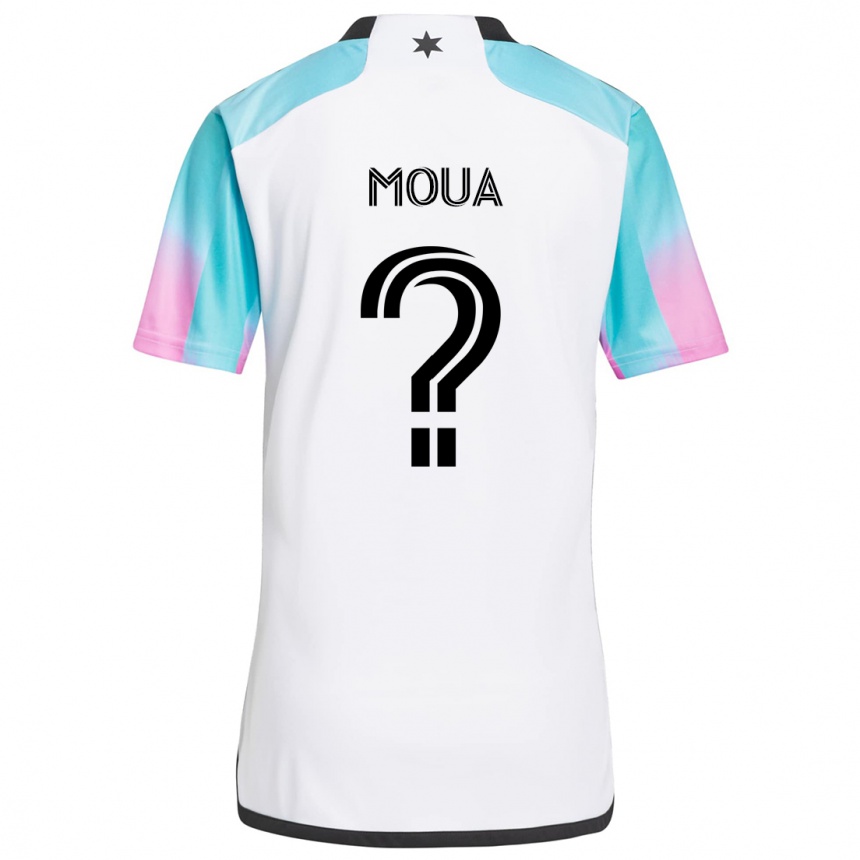 Niño Fútbol Camiseta Nathan Moua #0 Blanco Azul Negro 2ª Equipación 2024/25 México