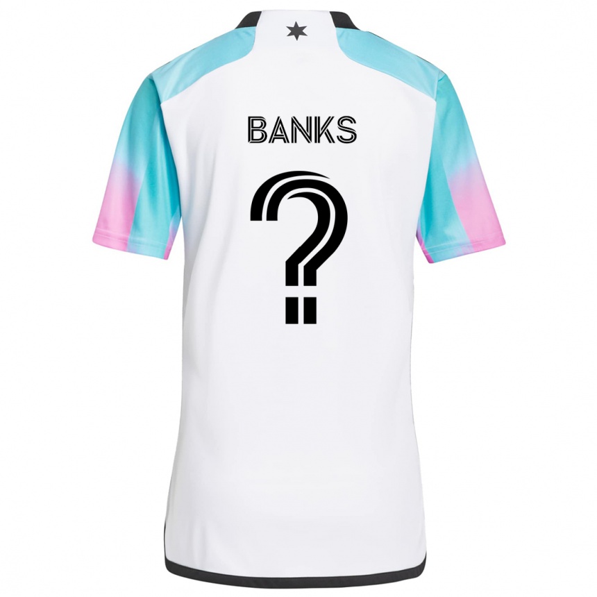 Niño Fútbol Camiseta Julian Banks #0 Blanco Azul Negro 2ª Equipación 2024/25 México