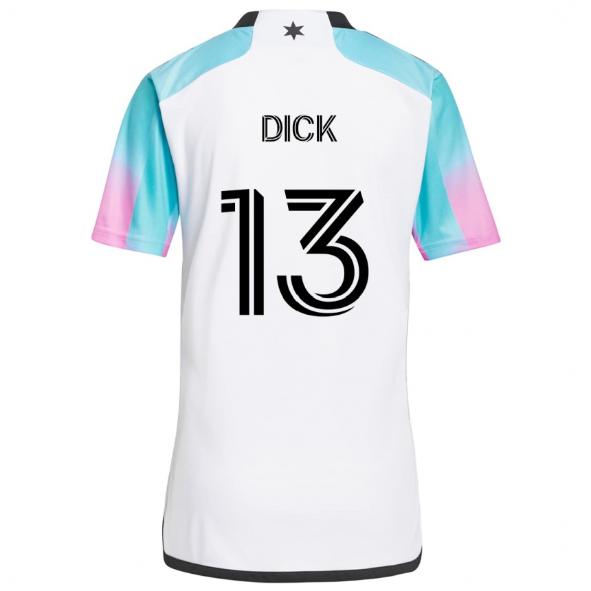 Niño Fútbol Camiseta Eric Dick #13 Blanco Azul Negro 2ª Equipación 2024/25 México