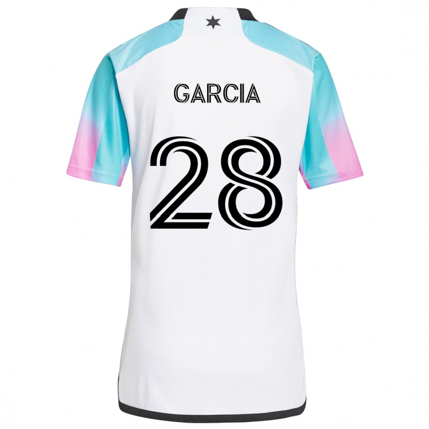 Niño Fútbol Camiseta Mender García #28 Blanco Azul Negro 2ª Equipación 2024/25 México