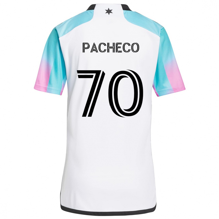 Niño Fútbol Camiseta Diogo Pacheco #70 Blanco Azul Negro 2ª Equipación 2024/25 México