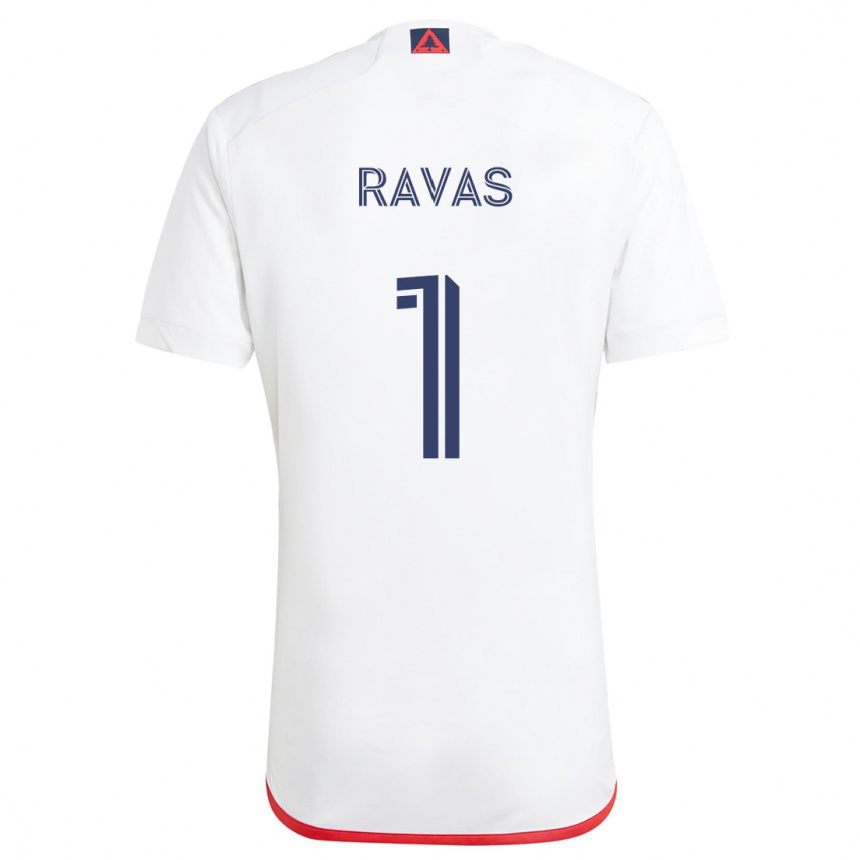 Niño Fútbol Camiseta Henrich Ravas #1 Blanco Rojo 2ª Equipación 2024/25 México