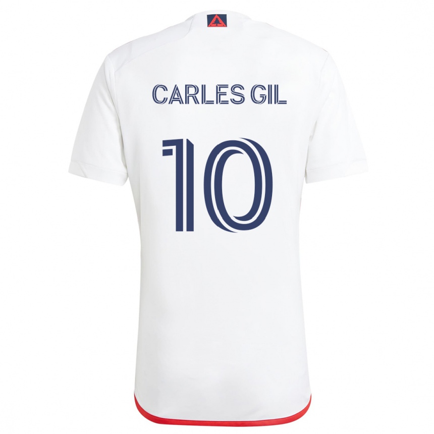 Niño Fútbol Camiseta Carles Gil #10 Blanco Rojo 2ª Equipación 2024/25 México