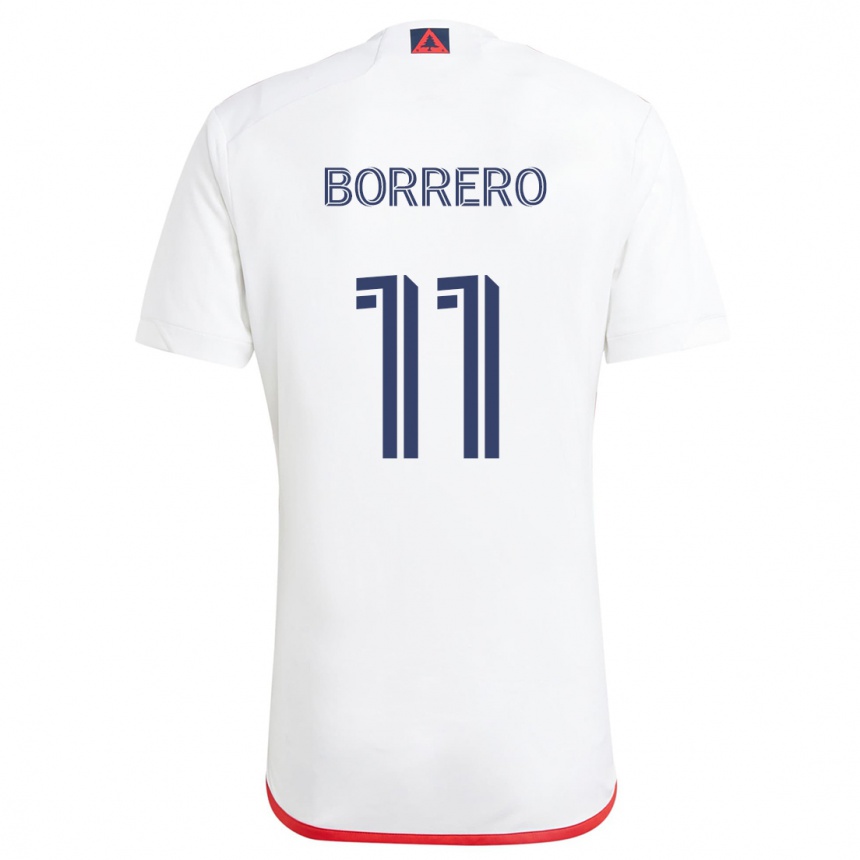 Niño Fútbol Camiseta Dylan Borrero #11 Blanco Rojo 2ª Equipación 2024/25 México