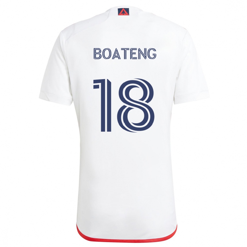 Niño Fútbol Camiseta Emmanuel Boateng #18 Blanco Rojo 2ª Equipación 2024/25 México