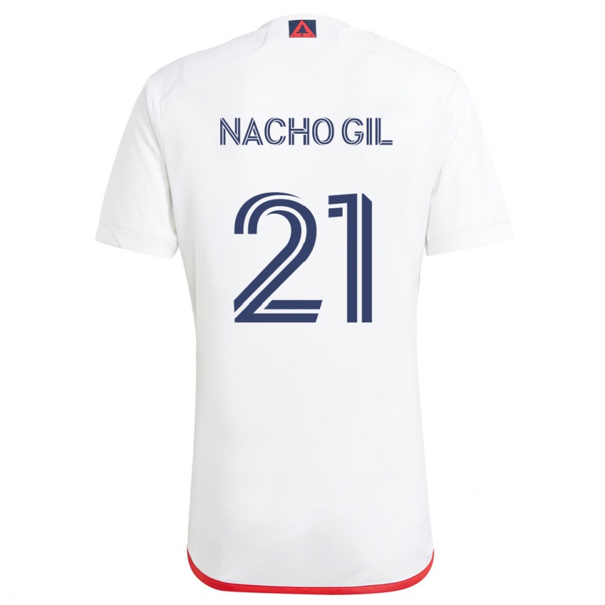 Niño Fútbol Camiseta Nacho Gil #21 Blanco Rojo 2ª Equipación 2024/25 México