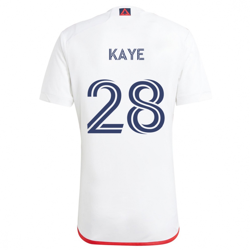 Niño Fútbol Camiseta Mark-Anthony Kaye #28 Blanco Rojo 2ª Equipación 2024/25 México