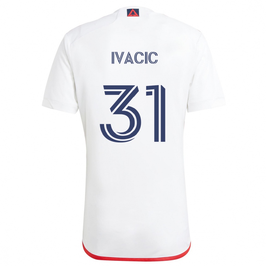 Niño Fútbol Camiseta Aljaz Ivacic #31 Blanco Rojo 2ª Equipación 2024/25 México