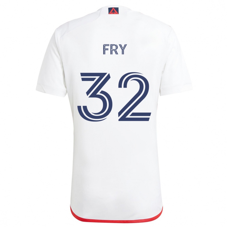 Niño Fútbol Camiseta Malcolm Fry #32 Blanco Rojo 2ª Equipación 2024/25 México