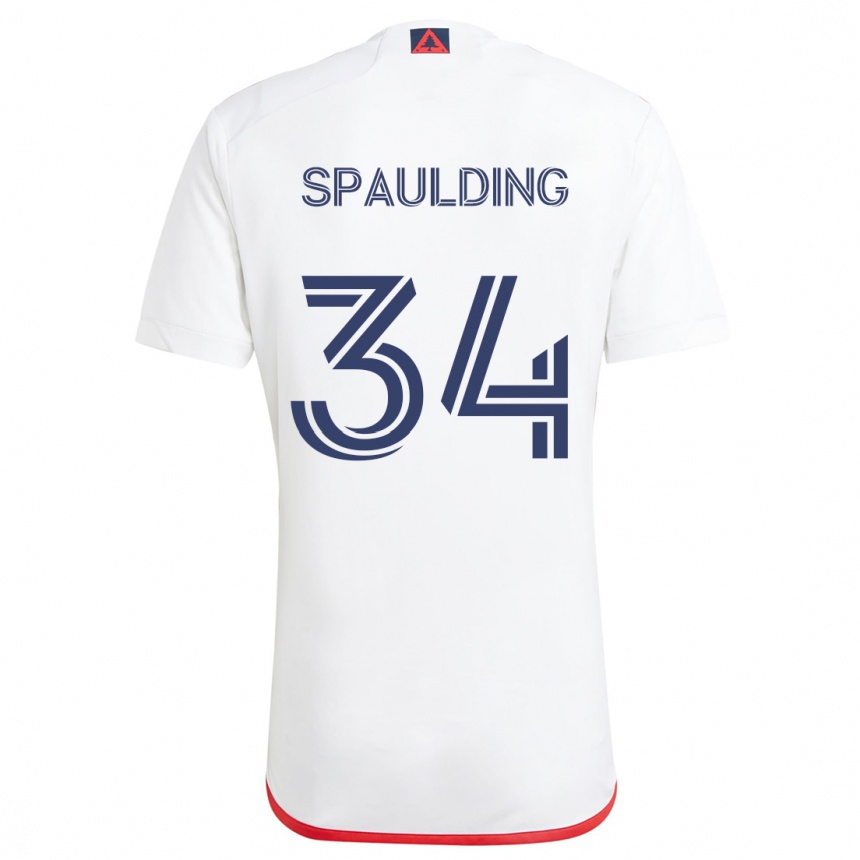 Niño Fútbol Camiseta Ryan Spaulding #34 Blanco Rojo 2ª Equipación 2024/25 México