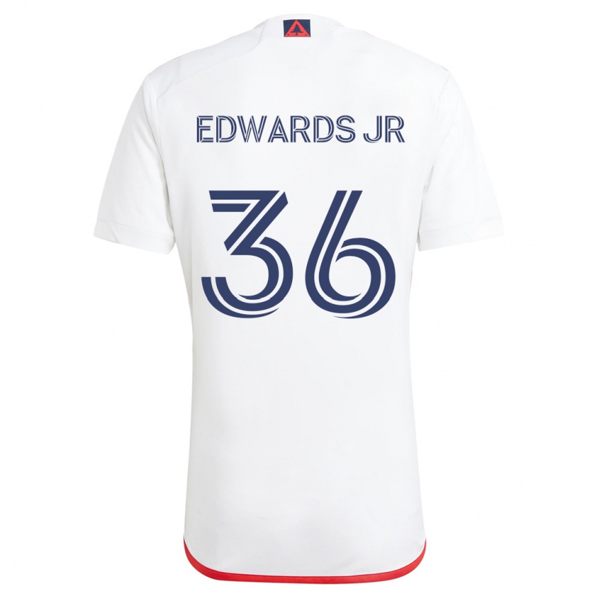 Niño Fútbol Camiseta Earl Edwards Jr. #36 Blanco Rojo 2ª Equipación 2024/25 México