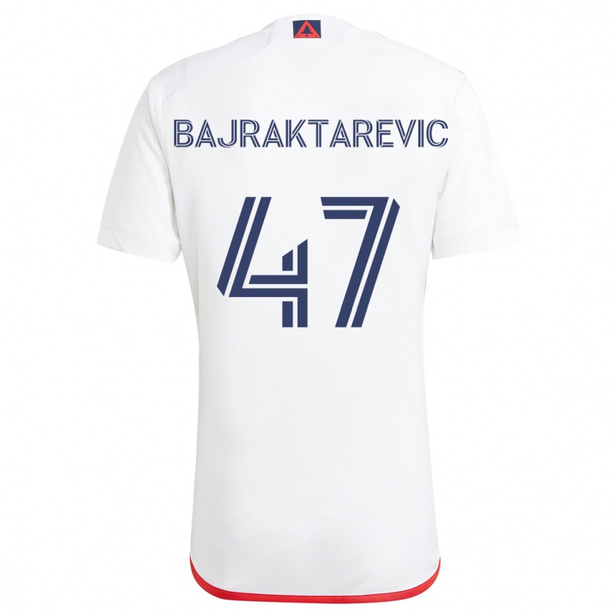 Niño Fútbol Camiseta Esmir Bajraktarevic #47 Blanco Rojo 2ª Equipación 2024/25 México