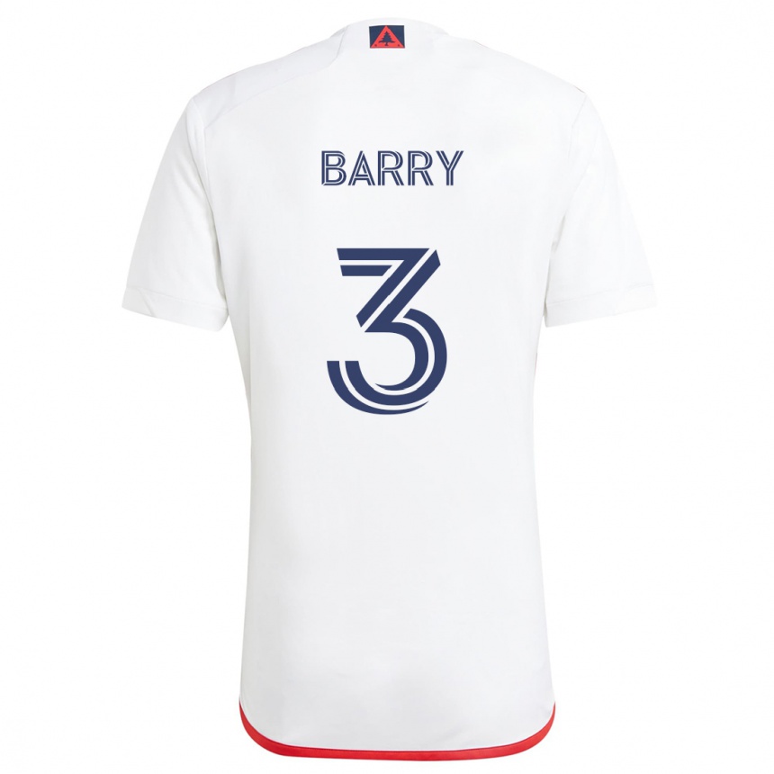 Niño Fútbol Camiseta Hesron Barry #3 Blanco Rojo 2ª Equipación 2024/25 México