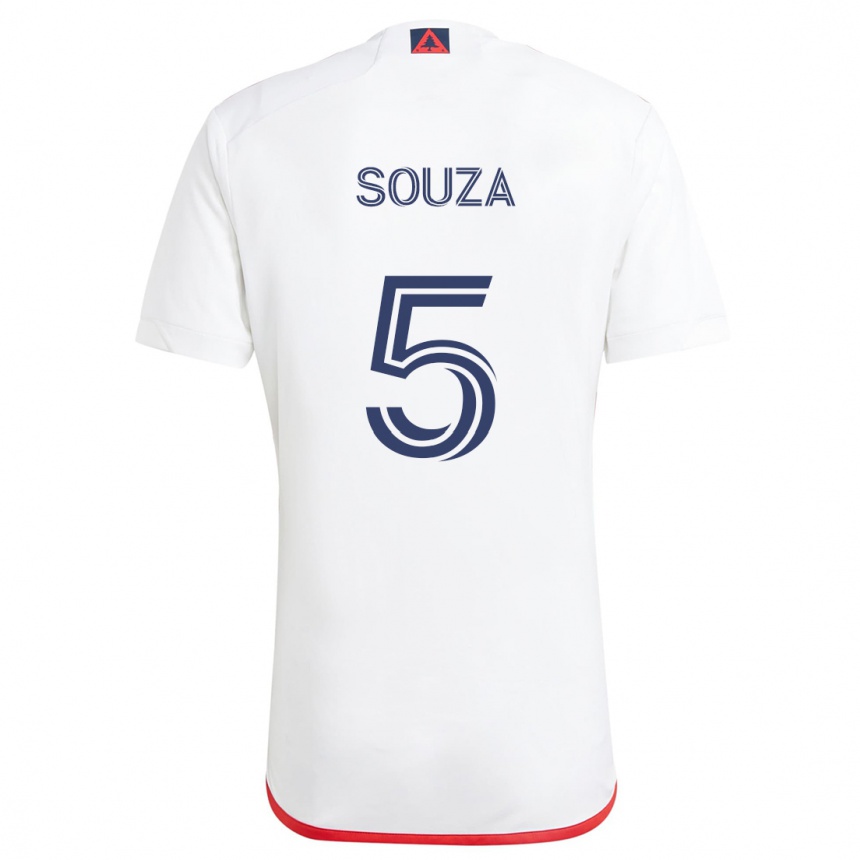 Niño Fútbol Camiseta Victor Souza #5 Blanco Rojo 2ª Equipación 2024/25 México