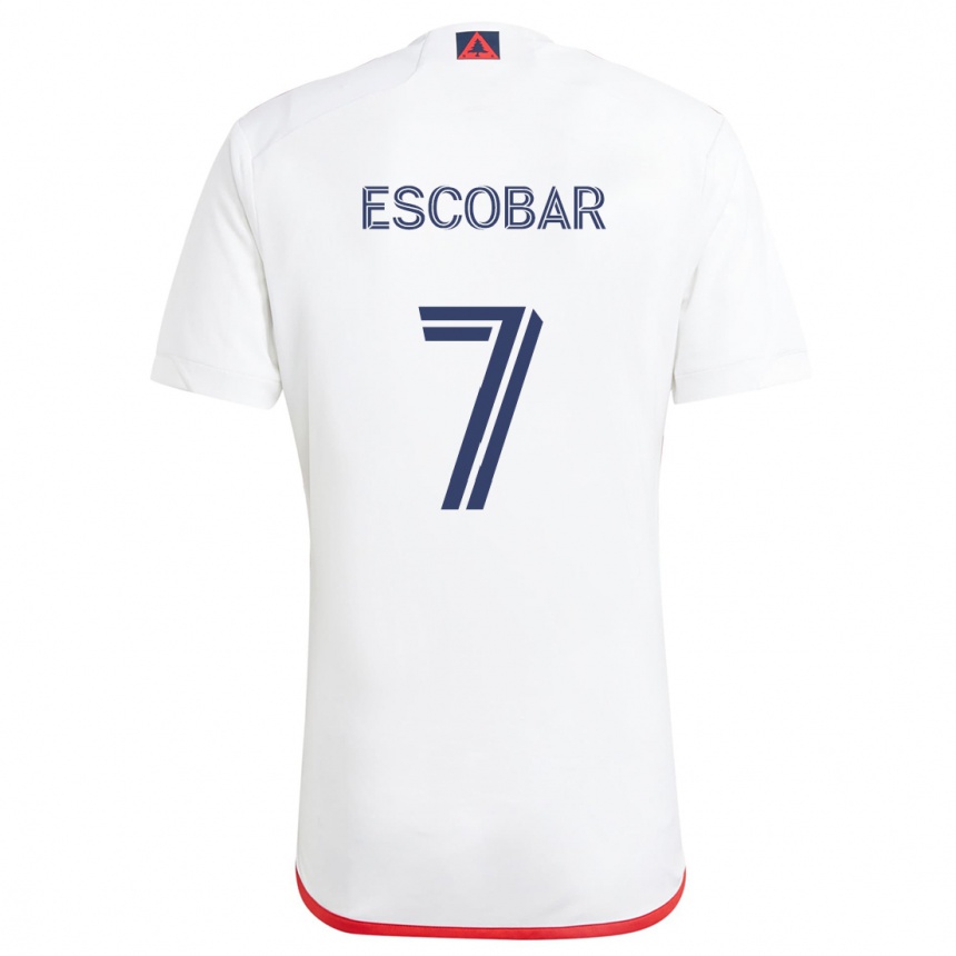 Niño Fútbol Camiseta Olger Escobar #7 Blanco Rojo 2ª Equipación 2024/25 México