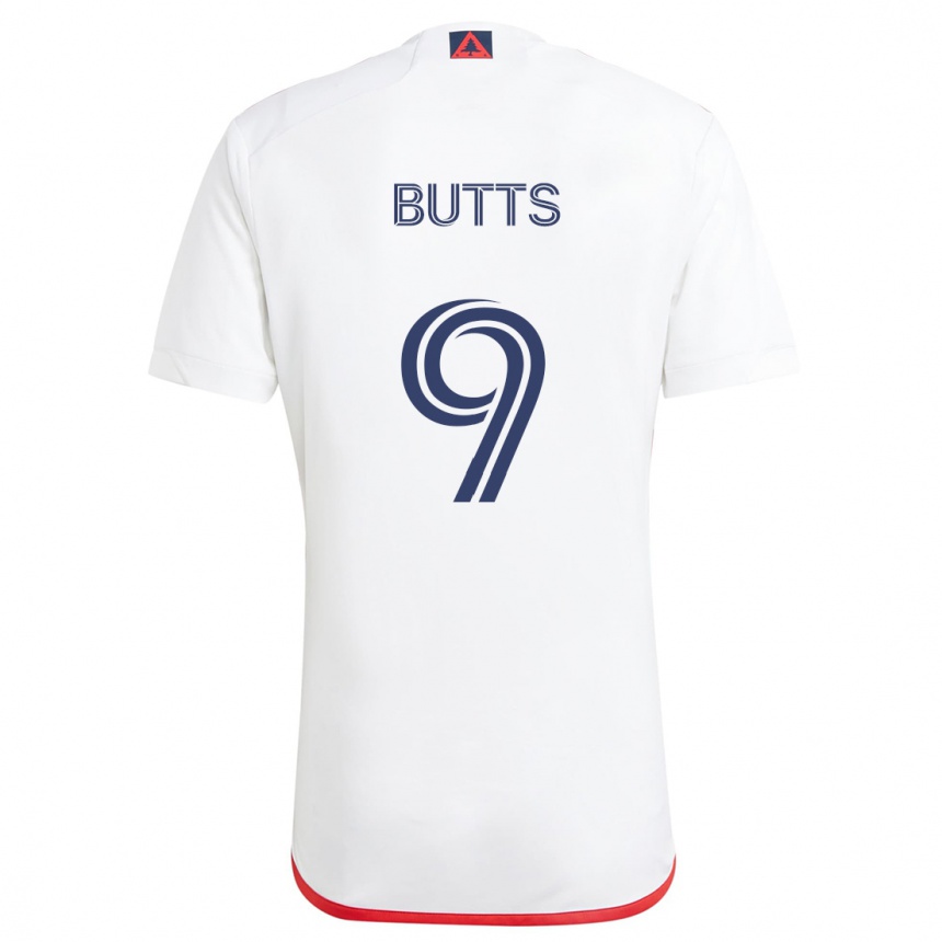 Niño Fútbol Camiseta Liam Butts #9 Blanco Rojo 2ª Equipación 2024/25 México