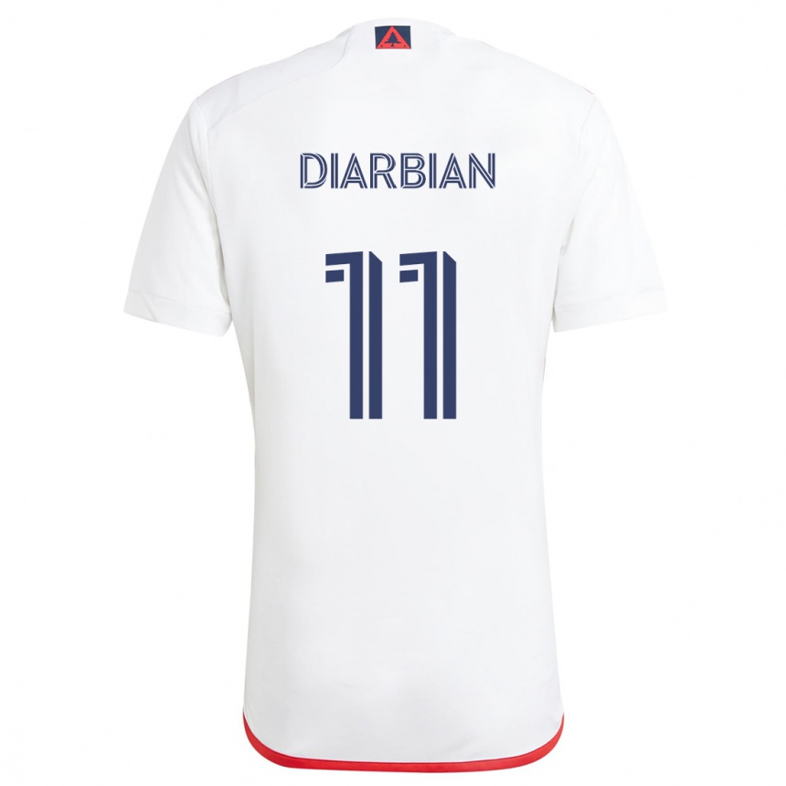 Niño Fútbol Camiseta Gevork Diarbian #11 Blanco Rojo 2ª Equipación 2024/25 México