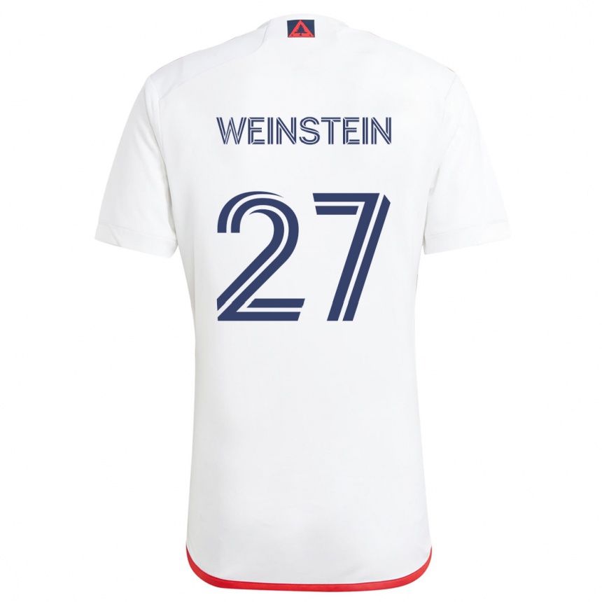 Niño Fútbol Camiseta Max Weinstein #27 Blanco Rojo 2ª Equipación 2024/25 México